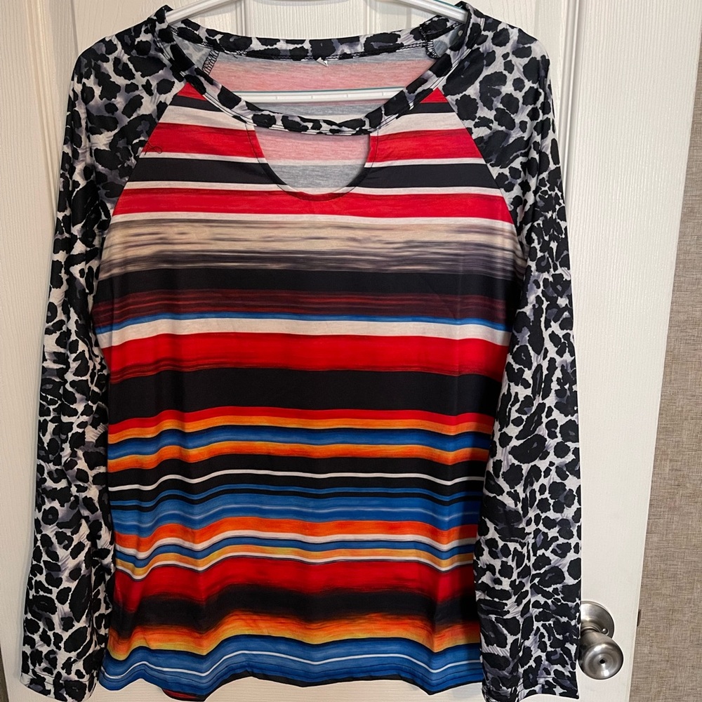 Leopard print long sleeve top